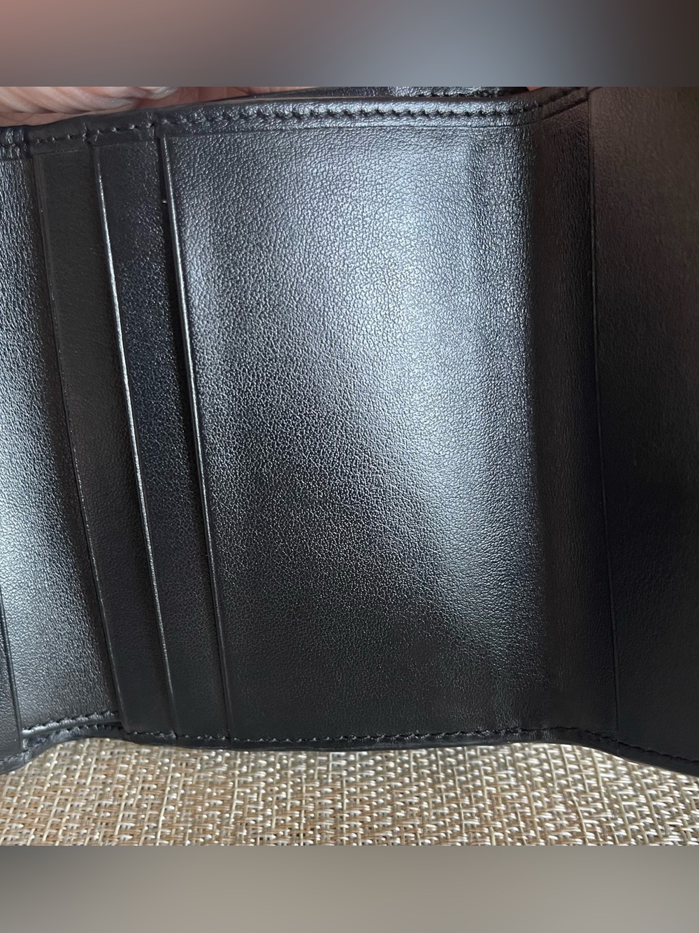 LIKE NEW CHLOE C COMPACT TRIFOLD CALFSKIN LEATHER WALLET BLACK w GOLD HDW - Picture 14 of 17